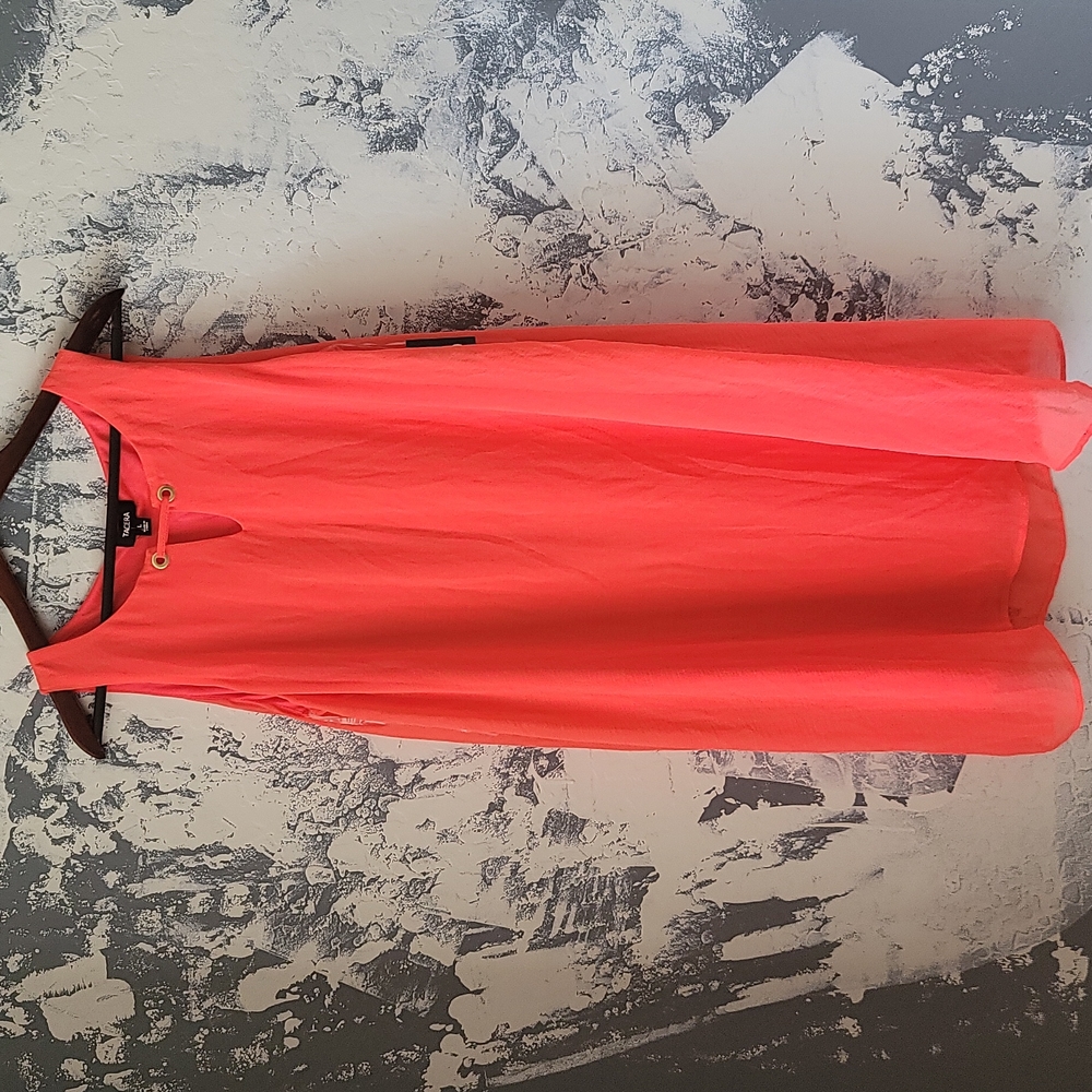 TACERA SIZE 1X HOT PINK SLEEVELESS DRESS COMPLETELY LINED VERY FLOWY